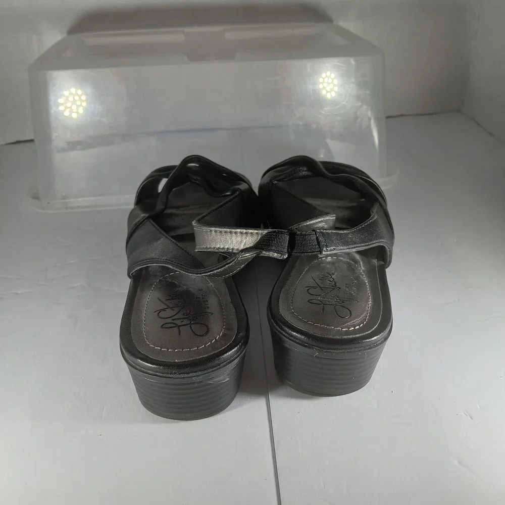LifeStride Mimosa‎ Sandals 8.5W Black Slingback Comfort Career Professional